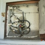 Hazardous exposed wiring in a Sisley house. 