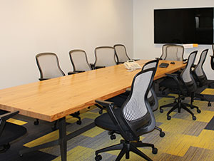 Conference room with audio/visual equipment.