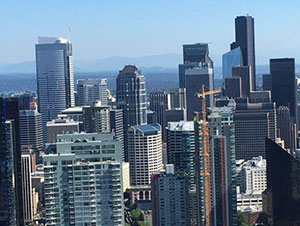 Seattle Skyline with Crane