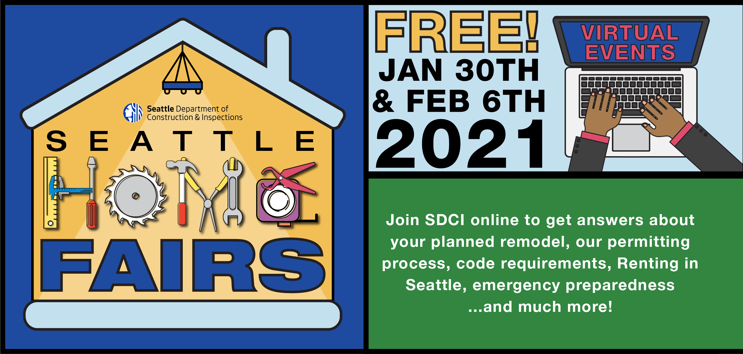 Free Seattle Home Fairs on January 30 and February 6, 2021