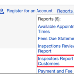 Screenshot of where to find the inspectors report.