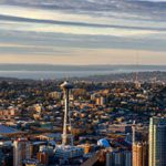 Seattle Skyline looking west from Seattle Center.
