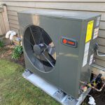 Heat pump outside a home.